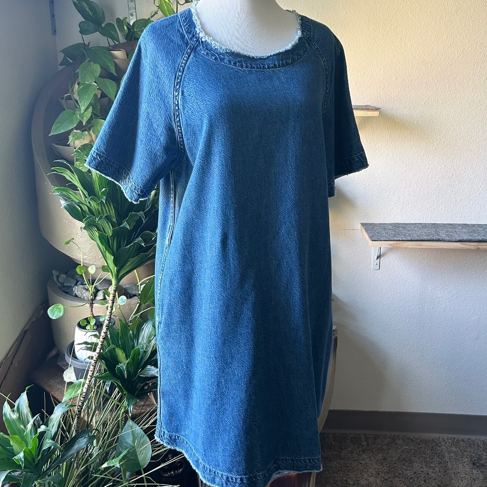 Rag & Bone Blue Denim Cotton Short Sleeve Dress size SP